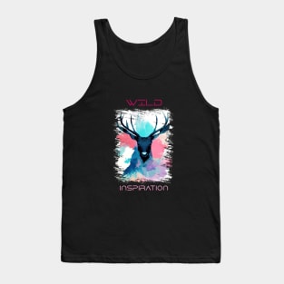 Stag Deer Wild Nature Animal Colors Art Painting Tank Top